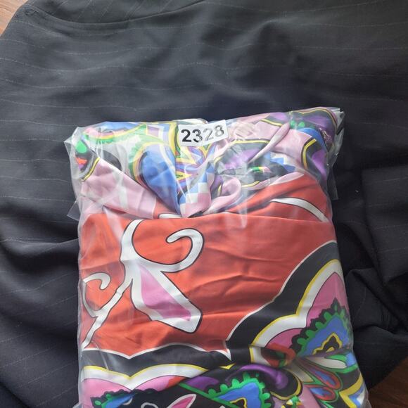 Cache Silk Dress Gown 10 One Shoulder Colorful Art Event Wedding Guest Resort - Picture 12 of 12